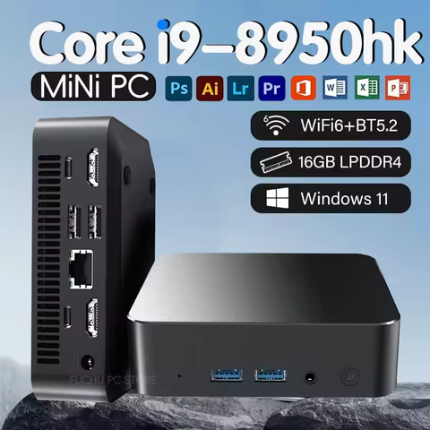 MINI PC Windows 11 Intel Core i9 8950HK 16GB RAM 1TB SSD Computer Dual WIFI 6 BT5.2 4K HD Mini Gamin