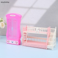 MU  Mix Doll Furniture Fashion Double Bed Balloon Wardrobe Mini Slide Fridge Bags Pets For Accessories Doll DIY Family Toy n