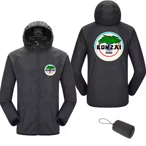 Bonzai Men Zip-Up Jacket Thunderdome Hardcore Thin Waterproof Sun Protection Pilot Wear Coat Fashion