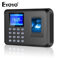 Eyoyo เครื่องสแกนนิ้วเข้างาน 2.4 TFT หน้าจอ LCD อัจฉริยะ Biometric รหัสผ่านโดยใช้ลายนิ้วมือนาฬิกาเวลาการเข้างานพนักงาน
