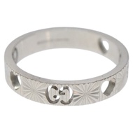 GUCCI 心形戒指 K18 銀金 (750) 4.4克 (18K) 銀 Auth 117299SAM