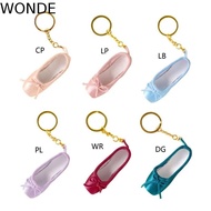 WONDE Mini Ballet Shoes Keychain, Satin Ballet Shoe Shape Pointe Shoes Keyrings, Satin Key Ring Poin