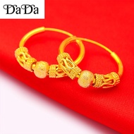 916 gold earrings ladies fashion earrings frosted beads female earrings Christmas gifts