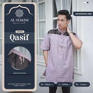 Baju Muslim Pria Koko Kurta Lengan Pendek Al Hakim Qasif Pink