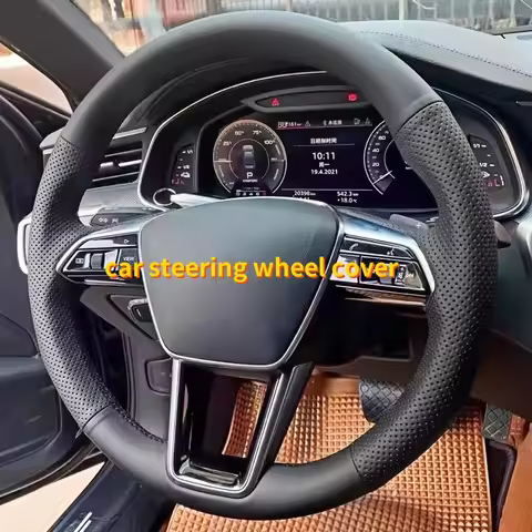 Custom Car Steering Wheel Braid Cover 100% Fit For Audi A6 A7 A8 A1 A3 A4 A5 B9 B8 R8 TT Q3 Q5 Q7 Q8