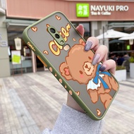 For Oneplus 6 6T 7 Pro 7T Pro 5 5T Case Fashion Bear Thin Frosted Transparent Square Edge Shockproof Cases Pattern Silicone Protection Softcase