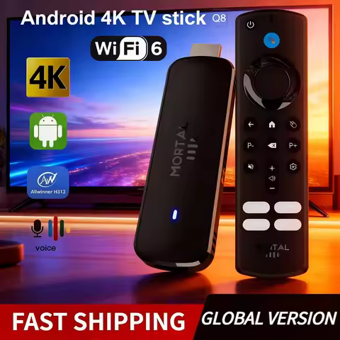 Global Version Q8 Android10 TV Stick Allwinner H313 Chip Wifi6 BT5.0 Voice Remote 4K 60FPS Stream Me