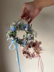 手做永生花圈。聖誕交換禮物/氛圍感/畢業/家飾/房門妝點/風水