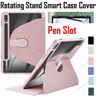 For Samsung Galaxy Tab A8 10.5 2021 SM-X200 X205 Smart 360° Rotating Acrylic Folding Leather Magnetic Flip Case Shockproof Cover With Pen Slot