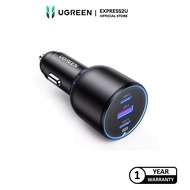 UGREEN 130W DUAL USB-C PD + USB-A FAST CAR CHARGER