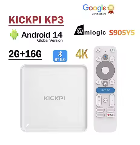 [Genuine] Global version KICKPI KP3 Google TV Android 14 Neflix Certified Dolby Audio Amlogic S905Y5