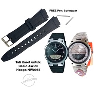 Casio AW80 AW82 Hoops NW0987 Rubber Band Strap Replacement Black