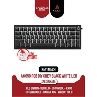 AJAZ AK650 WIRED MECHANICAL KEYBOARD (RED SWITCH, WHITE LIGHT) BLACK