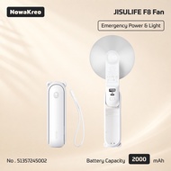 JISULIFE F8 Portable Handheld Fan Foldable Mini USB Rechargeable Pocket Fan with Power Bank & Flashl