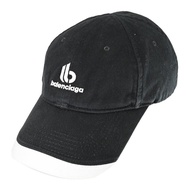 BALENCIAGA 巴黎世家 673323 品牌B LOGO棉質棒球帽.黑白