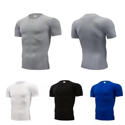Men's Running Compression Tshirts Quick Dry Soccer Jersey Fitness Tight Sportswear Gym Sport Short S