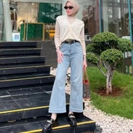 Eomuk 051 Jeans Kulot Power Jeans import bangkok highwaist Stretch