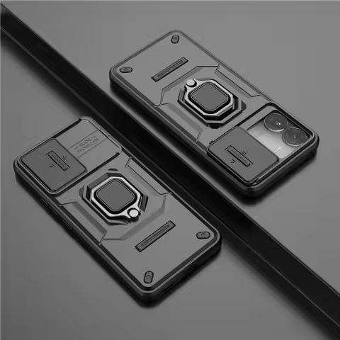 For iQOO Z9 5G Cover For Vivo iQOO Z9X Z9 Case Lens Sliding Window Protector Armor Shockproof Holder