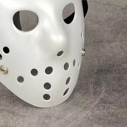 【Ja】Pure White Jason Mask, Scary Funny Halloween Mask, Freddy vs Jason Style Cosplay Prop
