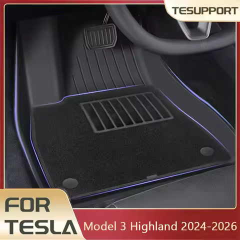 Floor Mat with Carpet for Tesla Model 3 Highland 2026 Accessories Waterproof TPE Floor Liner for Tes