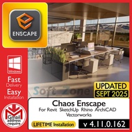 Chaos Enscape 4.11.0.162 - For Revit SketchUp Rhino ArchiCAD Vectorworks | Windows - SOFTWARE