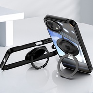 For Sharp Aquos Wish 4 Sense9 Phone Case Transparent Hard Anti-fall Back Cover With Ring Stand