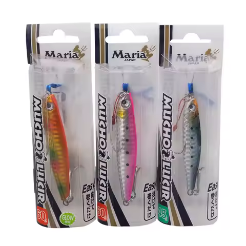 Maria Japan Teppan Bait Sea Fishing Long Casting Mackerel Spanish Mackerel Golden Gun 45g60g Imitati