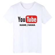 YouTube Tshirt / Kid YouTuber Tshirt / kid youtube t-shirt / baju youtube cotton print name cetak na