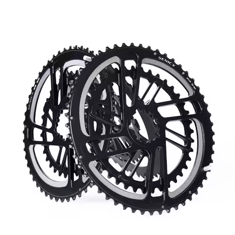 SENICX-Bike Chainring, 46-30/50-34/52-36-39T, 3 Bolts Mount Chain Wheel for 2x9 10 11 12 Speed Road 