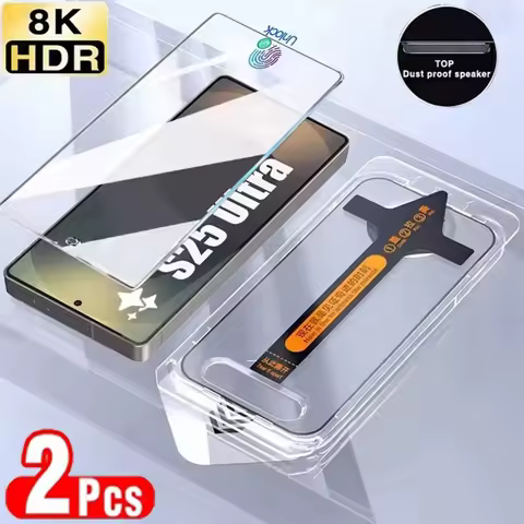 2PCS Dust Free Tempered Glass Screen Protectors For Samsung S25 Ultra S24 S23 FE S22 A73 A72 A71 M54
