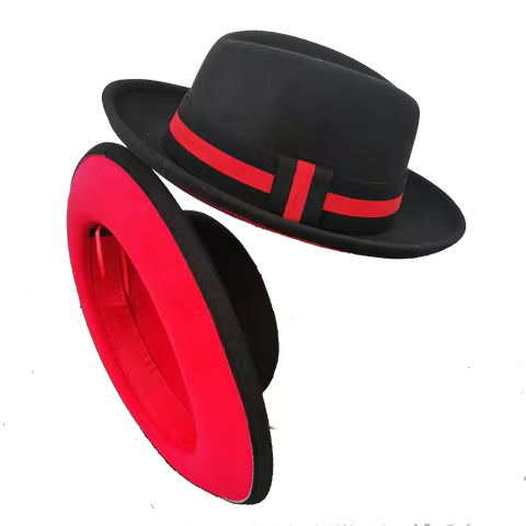 bowler hat Men fedora red bottom fedora for women and men party hat men hat for winter elastic band 