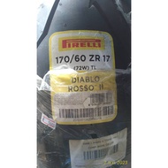 Tubeless Pirelli Diabol Rosso II Outer Tire Size 170/60 ZR17 72W No Inner Tube