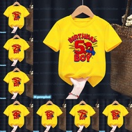 Yellow tshirt Marvel Spiderman Number 1 2 3 4 5 6 7 T-Shirt Happy Birthday Boy Tshirt Baby Tshirt Ki
