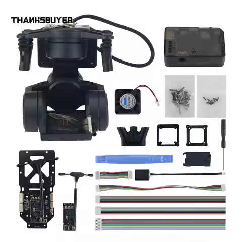 C-20T 3-Axis FPV Gimbal PTZ + USB Debugging Module Kit for DJI O3 + Headtraker Wireless Module Kit f