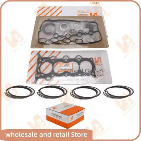 1NZ-FE For Toyota Engine Full Gasket Kit Set 4 Cylinders Piston Ring 75*1.2+1.2+2mm Overhaul Rebuild
