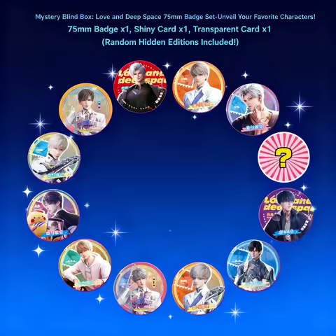 75mm Anime Badge Naruto Haikyuu Hatsune Miku Conan Blind Box Mystery Grab Bag Gashapon Collectible G