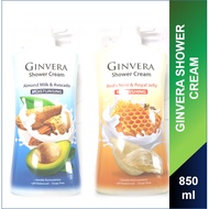 Ginvera Shower Cream - Bird Nest &amp; Royal Jelly/ Almond Milk &amp; Avocado 850ml