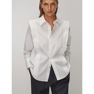 MD Women's Spring Autumn New Style Classy Long-Sleeved Shirt Plain Color Design Sense House Silk Wom