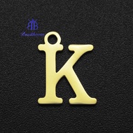 5pcs 201 Stainless Steel Laser Cut Letter Golden Letter.K 12x9.5x1mm Hole: 1.5mm