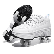 Fast Shipping 4 Wheel Dual-Use Roller Skates Retractable Wheels Roller Shoes Boys And Girls Shoes Wi