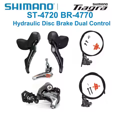 Shimano Tiagra Groupset 2x10 Speed ST-4720 BR-4770 FD-4700 RD-4700 Hydraulic Disc Brake Dual Control