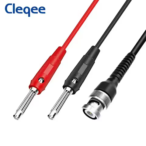 Cleqee P1008A BNC Male to Dual 4mm Stackable Banana Plug With Test Leads Probe Q9 Oscilloscope Cable
