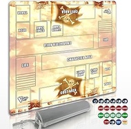 for one Piece TCG playmat - 24x24 inches Rubber Battle mat for 2-Player Card Games with Marked Areas