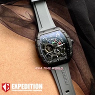 [Original] Expedition E6782 MPRIPBAGR Automatic Power Reserve Men Watch with Black Titanium Case Grey Rubber Strap