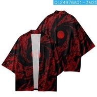 Truyền Thống đỏ đen In Nhật Bản Cosplay Cardigan Haori Bãi Biển Yukata Kimono Thời Trang Phố Phụ Nữ 