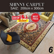 Karpet Kilau Iran Shining Terbaru 200cm x 300cm [8x10 kaki] Muat 14 Kerusi Meja Makan