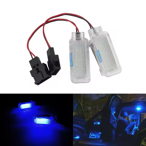 2x Blue LED Courtesy Door Trunk Boot Footwell Luggage Light Lamps For Audi Q5 Q7 A1 A2 A3 A4 S4 A5 R
