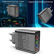 YYS 4 Port USB Fast Charger 5 in 1 Multiple Device Power Adapter PD48W 5V3A Travel Designing Portabl