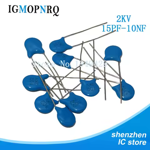 20pcs High voltage Ceramic Capacitor 2KV 15PF 22PF 100PF 120PF 150PF 220PF 330PF 470PF 680PF 1NF 2.2
