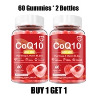 ISNIH อาหารเสริมหัวใจ COQ10 Gummies Coenzyme Q10 400mg ช่วยปกป้องสุขภาพหัวใจและให้พลังงาน 60 Gummies